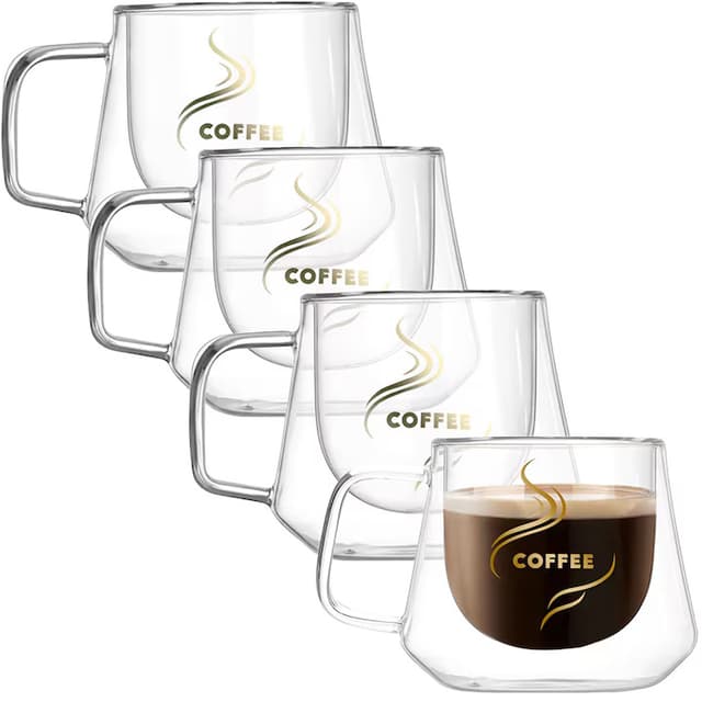 Setul de 4 cesti poate fi, de asemenea, un cadou perfect pentru iubitorii de cafea sau ceai.