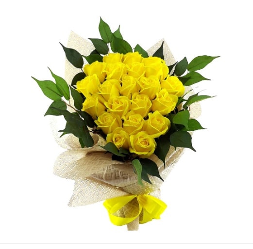 Buchet 21 Trandafiri Sapun Galbeni