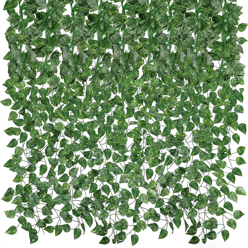 Set 12 ghirlande decorative iedera artificiala, Verde Spring, 210cm
