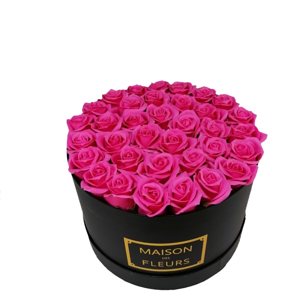 Aranjament Floral Roz, 21 Flori de Sapun in Cutie Rotunda