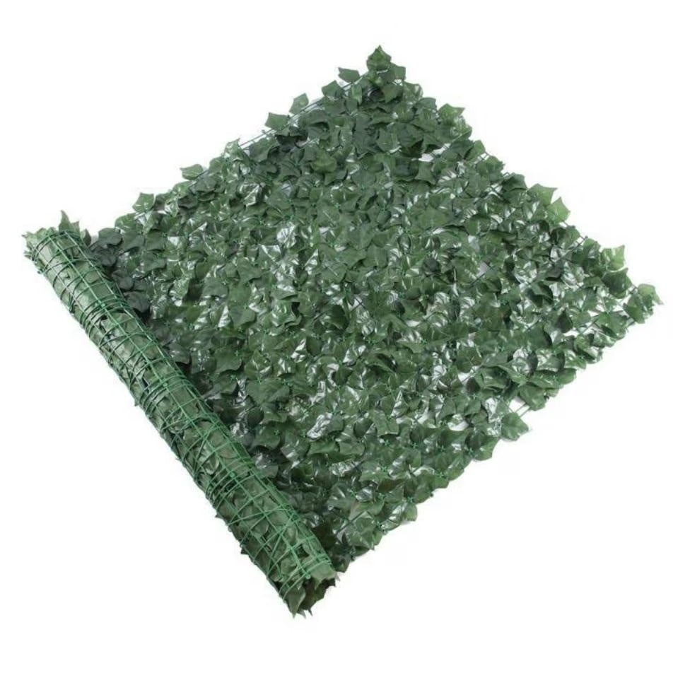 Gard Artificial Verde Inchis cu Frunze, 300 x 100 cm, Pentru Gradina