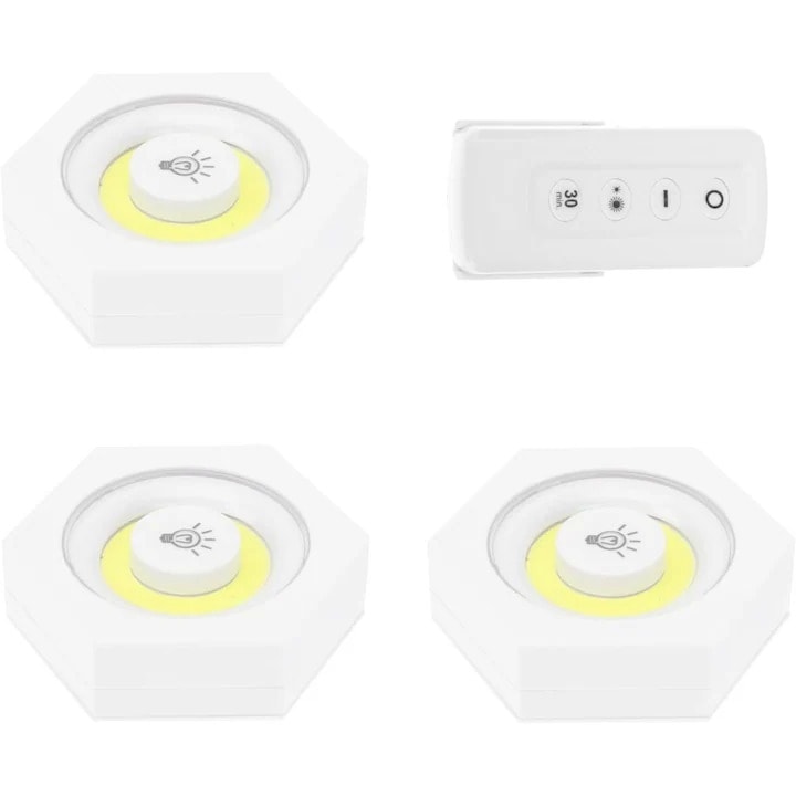 Set 3 Lampi Hexagonale LED Cob cu Telecomanda si Butoane Individuale