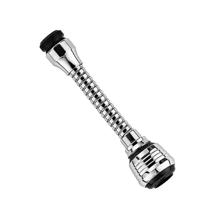 Furtun pentru robinet bucatarie ABS, 16 cm, argintiu