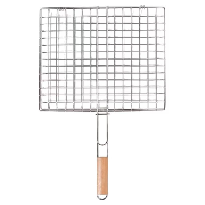 Gratar BBQ YUPY cu Maner Lemn 40x33cm