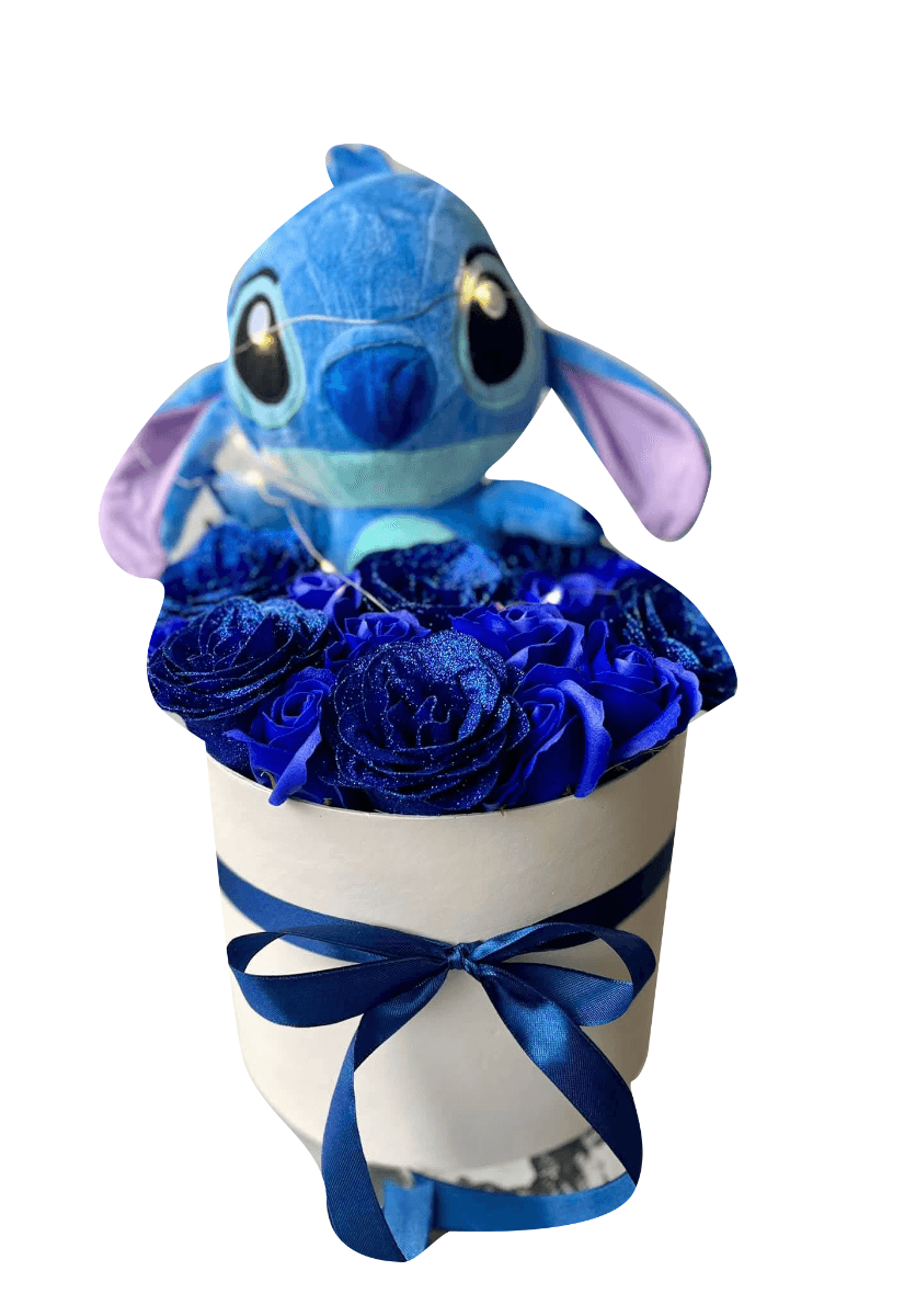Aranjament din trandafiri de sapun cu stitch