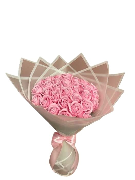 Buchet Trandafiri Roz din Sapun 31, 37, 47, 61, 85, 101 Trandafiri
