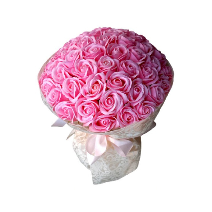 Buchet cu 51 trandafiri Luxuri roz deschis de sapun