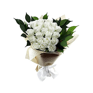 Aranjament buchet cu 21 de trandafiri  de sapun-1