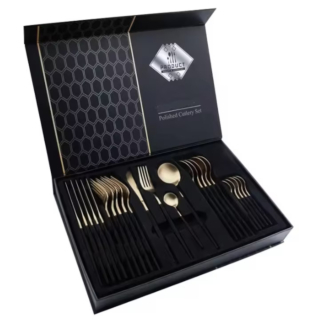 Set tacamuri stil portughez, 24 piese, otel inoxidabil