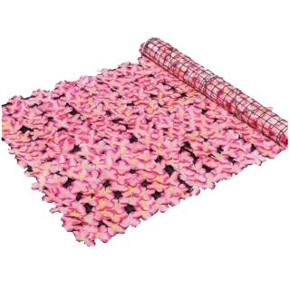 Rulou Gard Artificial cu Flori Decor, 100x100 cm, PE Anti-UV