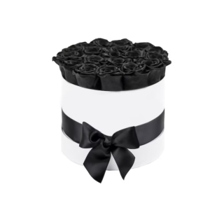 Aranjament Trandafiri Parfumati in Cutie Alba Luxury M