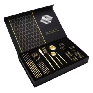Set tacamuri stil portughez, 24 piese, otel inoxidabil