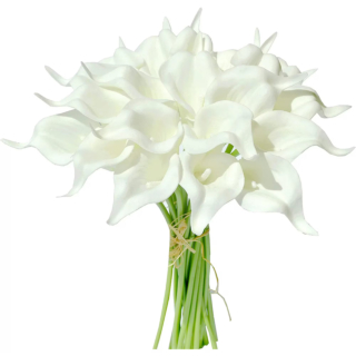 Buchet Crini Calla Artificiali, 20 Bucati, 35 cm