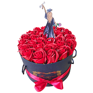Set Cadou Eleganta Absolventilor: Cutie cu Trandafiri de Sapun si Mesaj Personalizat pentru Absolventul Tau-3