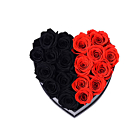 Aranjament Floral Inima Cu Trandafiri De Sapun Rosii Si Negri, Special S