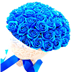 Buchet cu 51 trandafiri Luxuri albastri din sapun