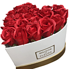 Aranjament floral inima cu 31 trandafiri parfumati de sapun rosii