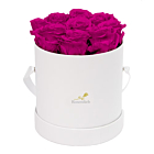Aranjament floral cu 9 trandafiri, parfumati de sapun, in cutie alba