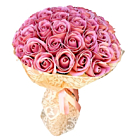 Buchet cu 51 trandafiri Luxuri roz inchis de sapun