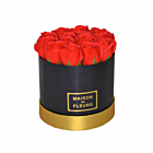 Aranjament floral Trandafiri parfumati de sapun, in cutie neagra Luxury