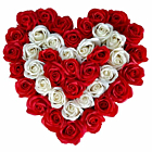 Aranjament, Pentru tine draga mea!, 41 trandafiri sapun, rosii si albi, mirositori